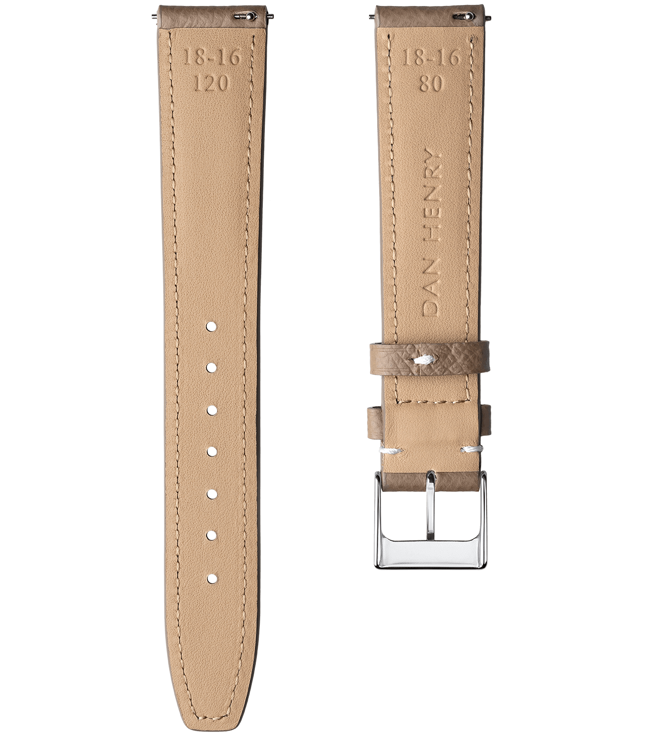 Light Grey/White Stitch/18mm