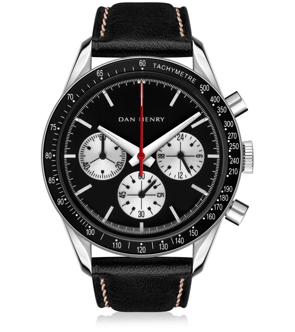 DAN HENRY クロノグラフ 1962 Evil Panda レザーベルト Dan_Henry_1962_Racing_Chronogr