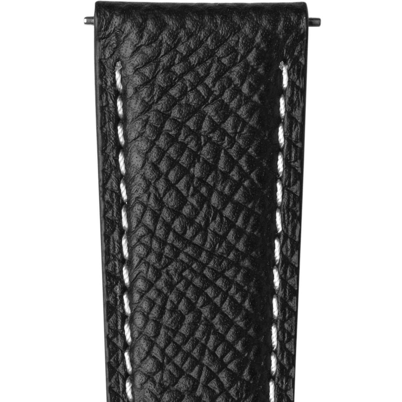 strap-tip_black/white-stitch/19mm
