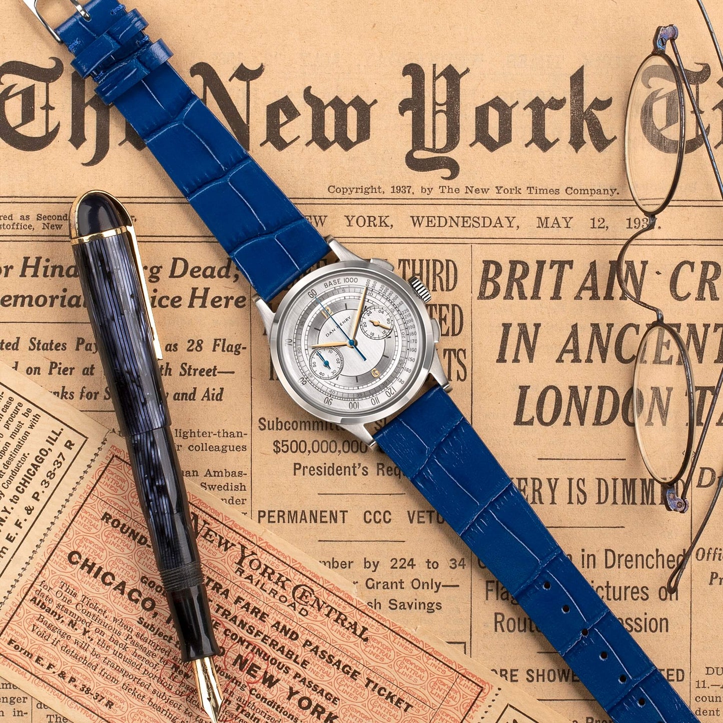 Croco Royal Blue/20mm