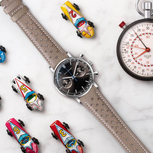 Light Grey/White Stitch/19mm