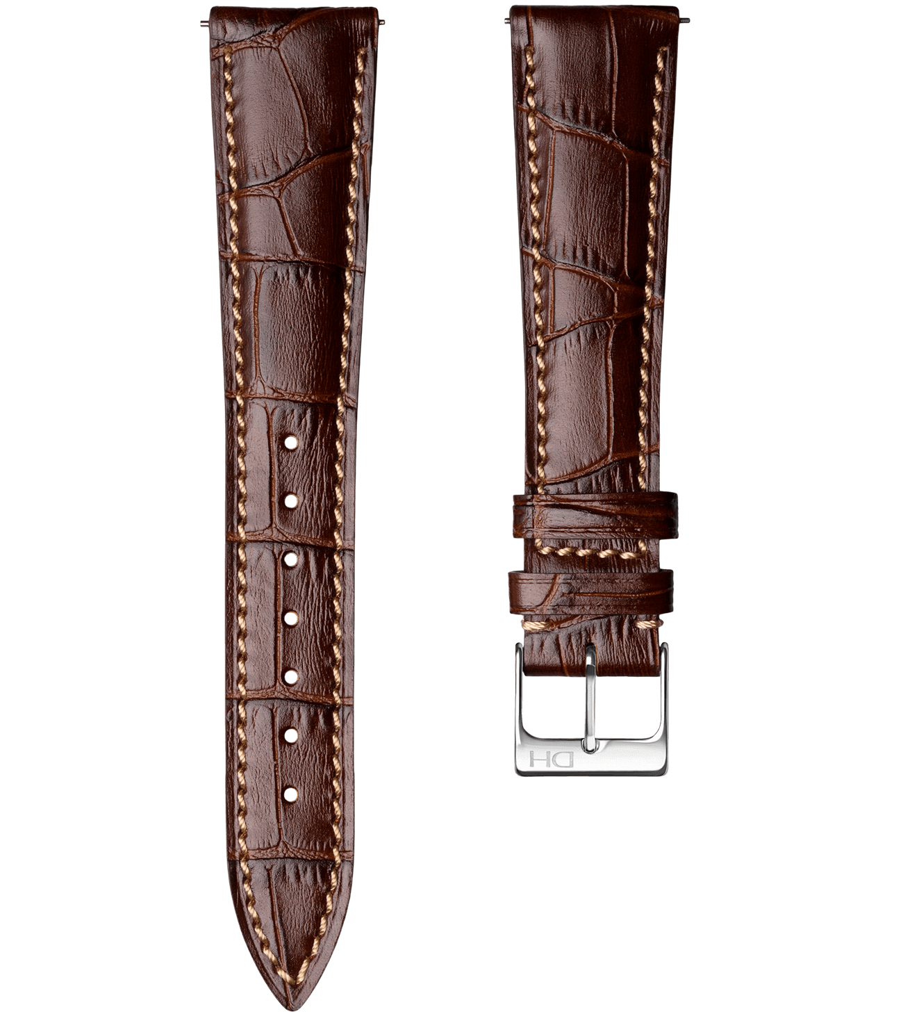 Croco Brown/Beige Stitch/20mm