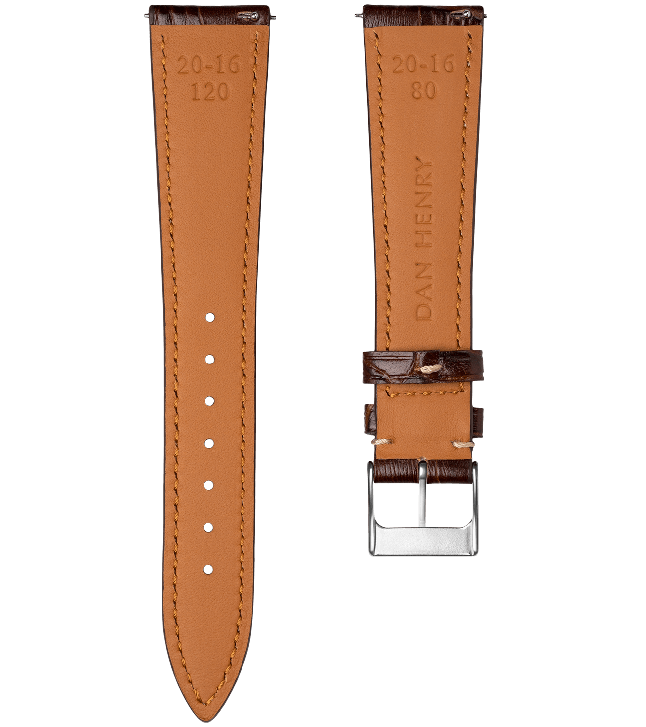 Croco Brown/Beige Stitch/20mm