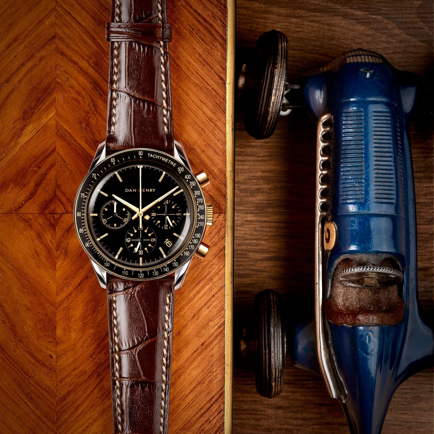 Croco Brown/Beige Stitch/20mm