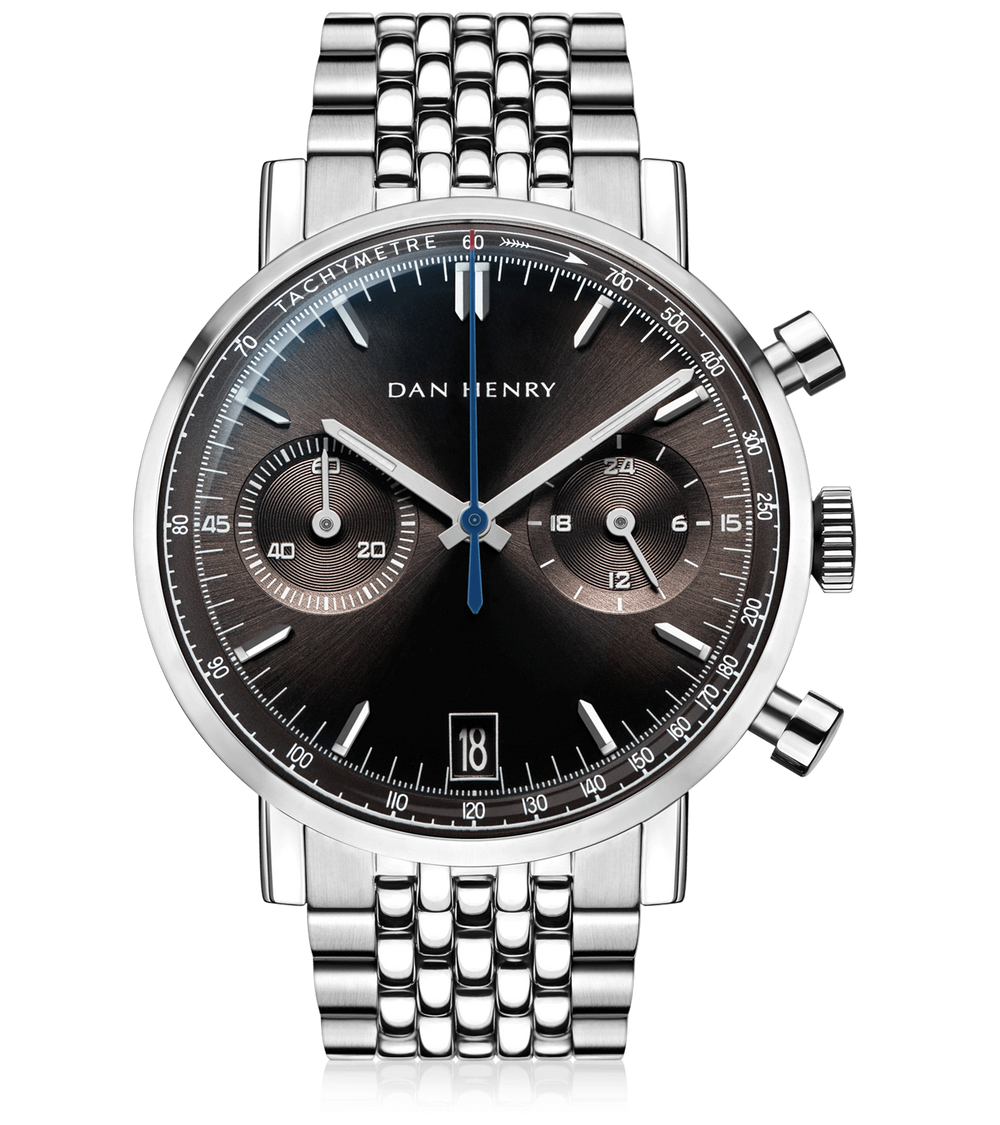 Chrono Meca-quartz Dan_Henry_1964_Gran_Turismo_Slate_Grey_Bicompax_Date_1000x
