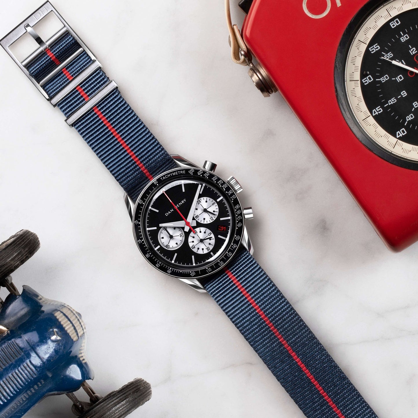 Dark Blue/Red Line/22mm