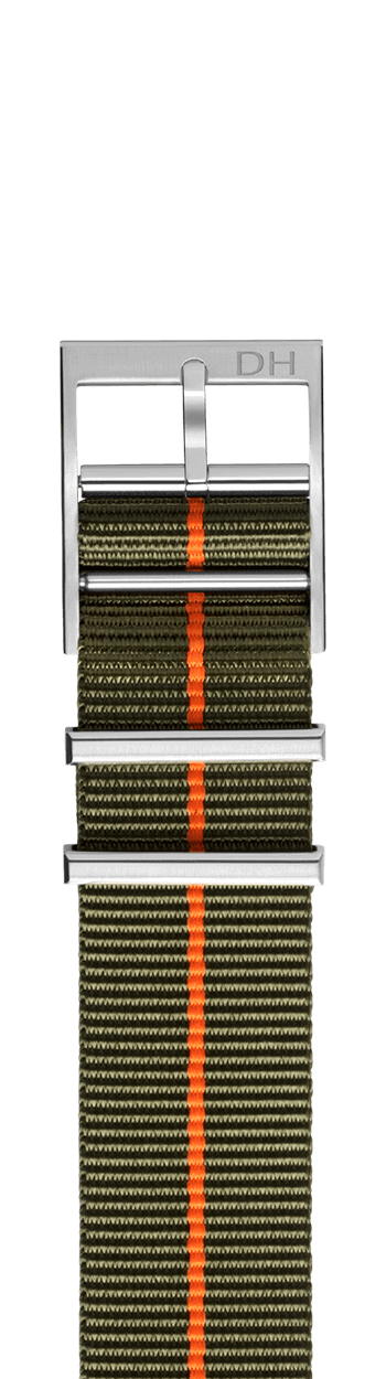 strap-top_dark-green/orange-line/20mm