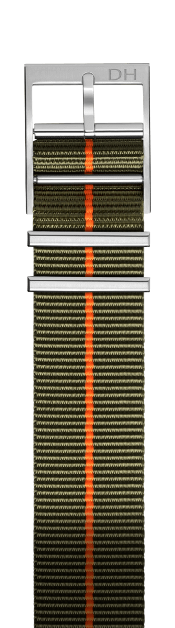 strap-top_dark-green/orange-line/22mm
